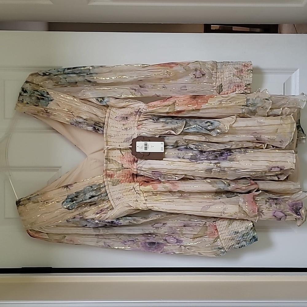 Anthropologie Forever That Girl V-Neck Lurex Mini Dress - Picture 8 of 14